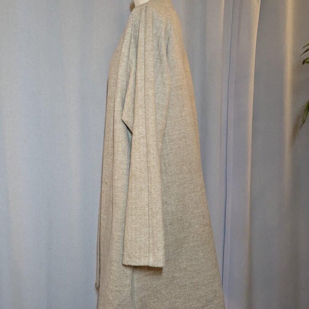 Madewell Coat Tan Stanza Herringbone Coat Wool Blend Camel Color Large - Picture 3 of 8